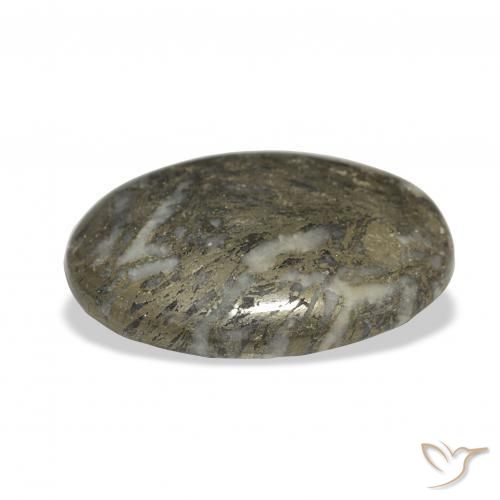 32.77克拉天然Feather Pyrite，椭圆形，不透明