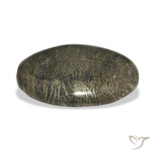36.99克拉天然Feather Pyrite，椭圆形，不透明
