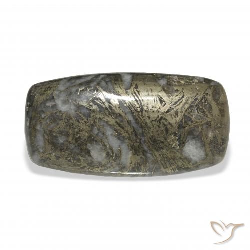 35.65克拉天然Feather Pyrite，软垫，不透明