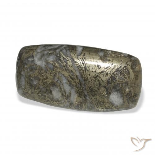 35.65克拉天然Feather Pyrite，软垫，不透明