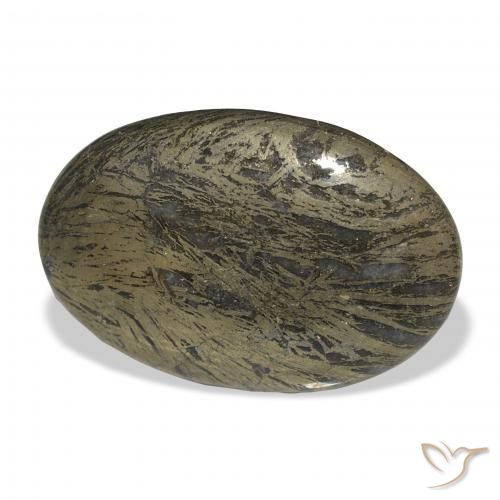 36.00克拉天然Feather Pyrite，椭圆形，不透明