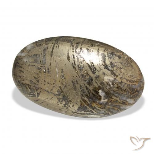 37.38克拉天然Feather Pyrite，椭圆形，不透明