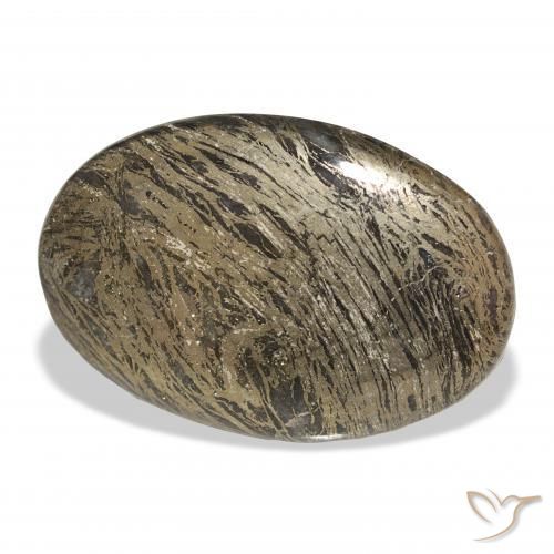 38.68克拉天然Feather Pyrite，椭圆形，不透明