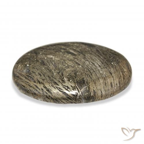 38.68克拉天然Feather Pyrite，椭圆形，不透明