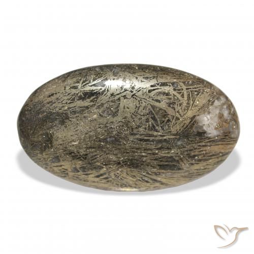 33.42ct 天然 彩色 Feather Pyrite, 椭圆形, 不透明