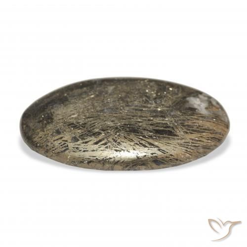 33.42克拉天然Feather Pyrite，椭圆形，不透明