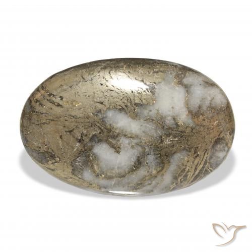 35.51克拉天然Feather Pyrite，椭圆形，不透明