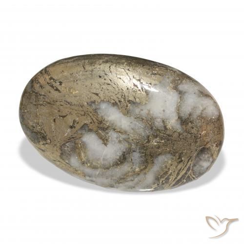 35.51克拉天然Feather Pyrite，椭圆形，不透明