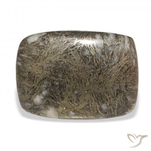 30.63ct 天然 彩色 Feather Pyrite, 软垫, 不透明