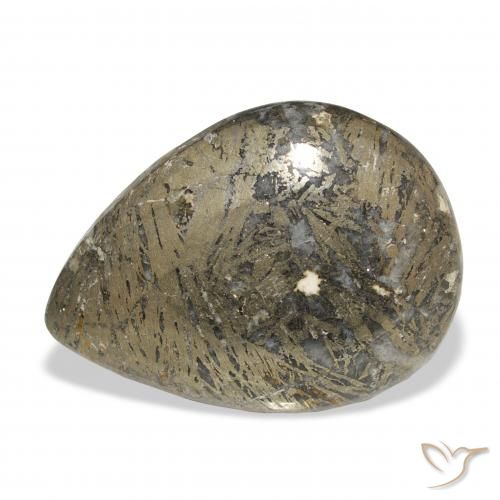30.77ct 天然 彩色 Feather Pyrite, 梨形, 不透明