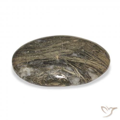 27.23克拉天然Feather Pyrite，椭圆形，不透明