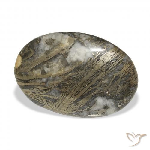 26.51克拉天然Feather Pyrite，椭圆形，不透明