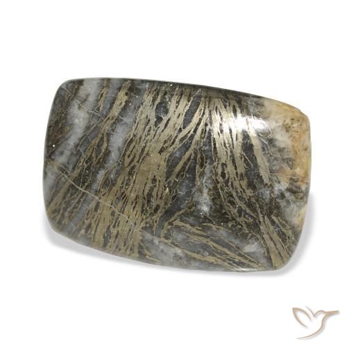 25.34克拉天然Feather Pyrite，软垫，不透明