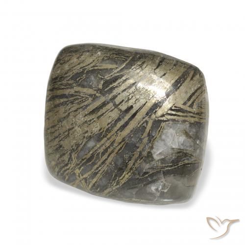 12.76克拉天然Feather Pyrite，软垫，不透明