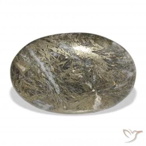 34.99ct 天然 彩色 Feather Pyrite, 椭圆形, 不透明