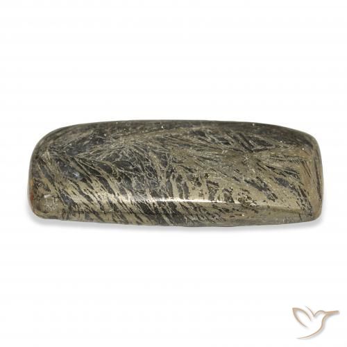 28.89克拉天然Feather Pyrite，软垫，不透明