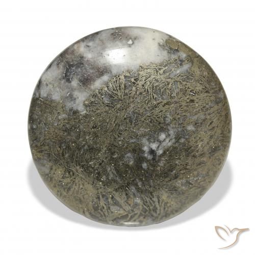 36.22克拉天然Feather Pyrite，圆形的，不透明