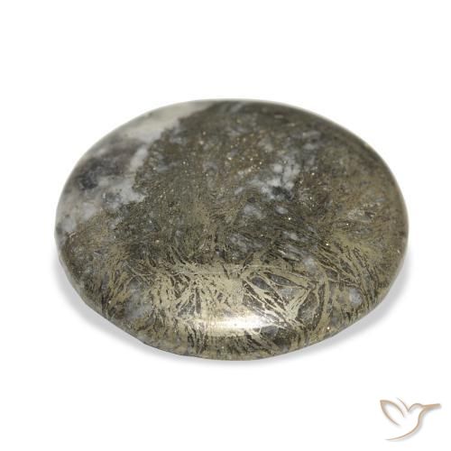 36.22克拉天然Feather Pyrite，圆形的，不透明