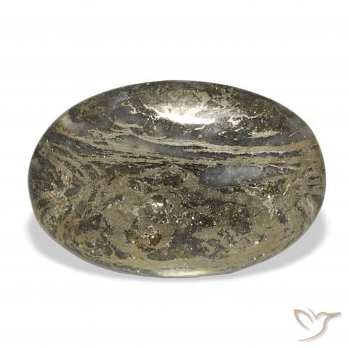 14.09ct 天然 彩色 Feather Pyrite, 椭圆形, 不透明