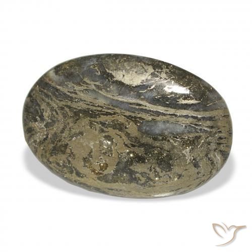 14.09克拉天然Feather Pyrite，椭圆形，不透明