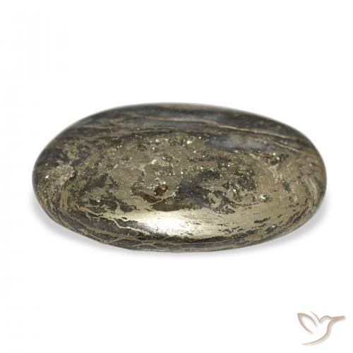 14.09克拉天然Feather Pyrite，椭圆形，不透明