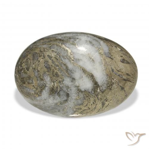 22.73ct 天然 彩色 Feather Pyrite, 椭圆形, 不透明