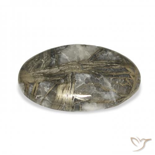 23.16克拉天然Feather Pyrite，椭圆形，不透明