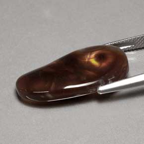 10.63克拉天然多色火玛瑙，透明，24.2×12.5毫米，透明/半透明