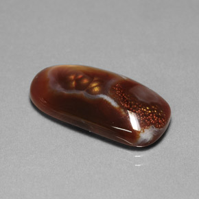 10.85克拉天然多色火玛瑙，透明，23.4×11.8毫米，透明/半透明