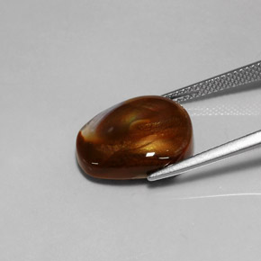 7.61克拉天然多色火玛瑙，透明，15.4×14毫米，透明/半透明