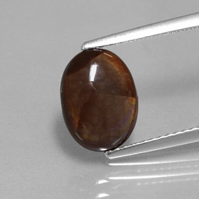 2.14克拉天然多色火玛瑙，椭圆形切割，10.5×7.9毫米，不透明
