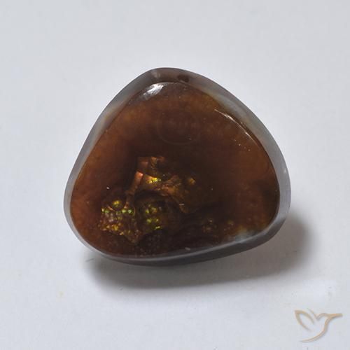 4.03ct 天然 彩色 火玛瑙, 胖三角形, 半透明