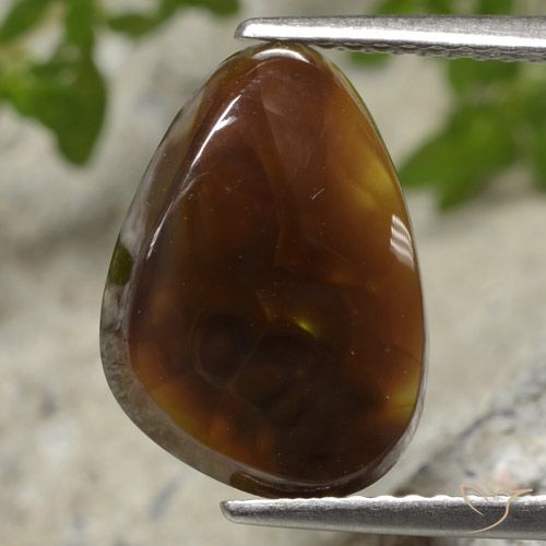 4.62ct 天然 彩色 火玛瑙, 胖三角形, 半透明