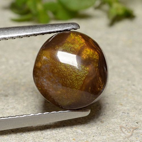 3.92ct 天然 彩色 火玛瑙, 圆形的, 不透明