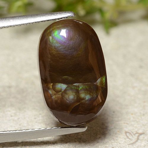 6.24ct 天然 彩色 火玛瑙, 椭圆形, 半透明