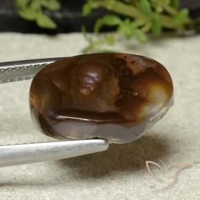7.65克拉天然火玛瑙，椭圆形，不透明