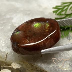 6.00克拉天然火玛瑙，椭圆形切割，不透明