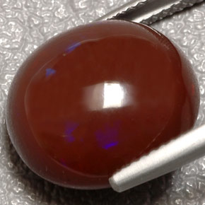 10.31克拉天然多色火欧泊，椭圆形切割，15×13.9毫米，不透明