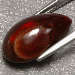 6.44克拉天然火蛋白石，梨形，不透明
