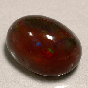 10.39克拉天然多色火欧泊，椭圆形切割，15.4×14毫米，不透明