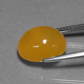 6.94克拉天然火蛋白石，椭圆形切割，半透明