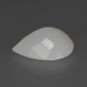 10.27克拉天然白色火欧泊，梨形，19.2×15毫米，半透明