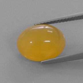 4.03克拉天然橙色火欧泊，椭圆形切割，12.4×9.9毫米，半透明