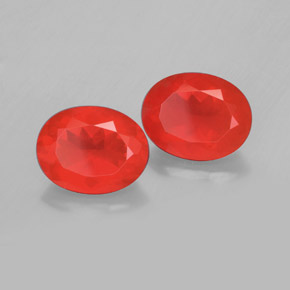 克拉天然火蛋白石，椭圆形切割，透明