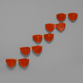 克拉天然火蛋白石，胖三角形，透明