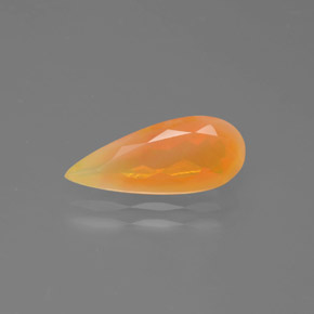1.64克拉天然橙色火欧泊，梨形，15.2×6.3毫米，透明