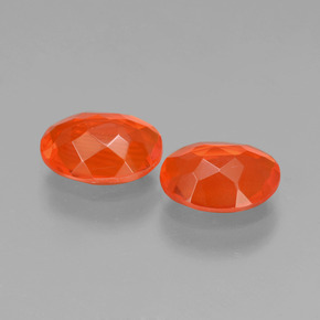 克拉天然火蛋白石，椭圆形切割，透明