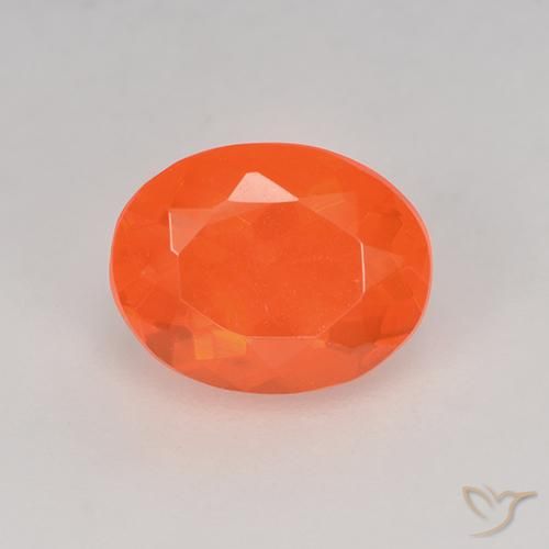 0.82ct 天然 亮橙色 火蛋白石, 椭圆形, 透明