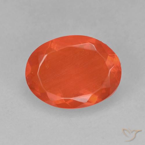 0.64ct 天然 暖橙 火蛋白石, 椭圆形, 透明