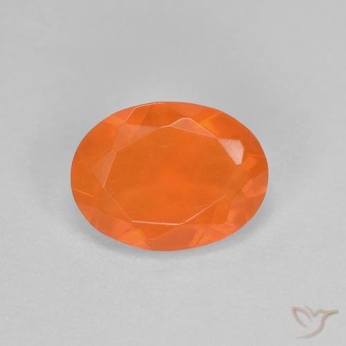 0.70ct 天然 亮橙色 火蛋白石, 椭圆形, 透明